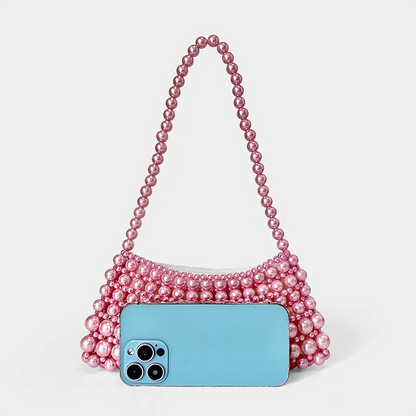 Pearlescent Beaded Shoulder Handbag