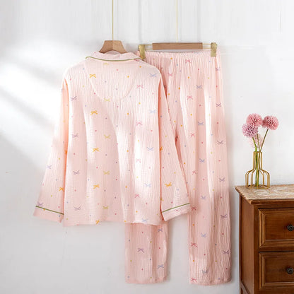 Cotton Crepe Coquette Bow Pjs