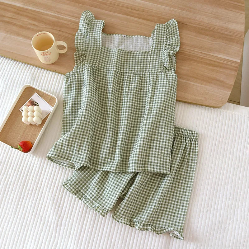 green plaid pjs for women 