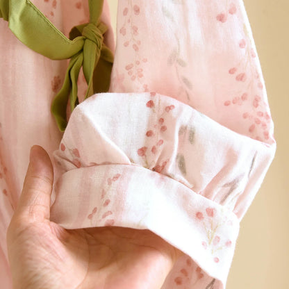 Pink & Green Kimono Wrap Floral Pyjamas