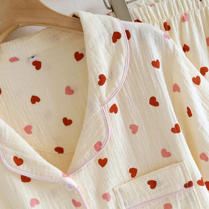 Confetti Heart Pjs With Pink Trim