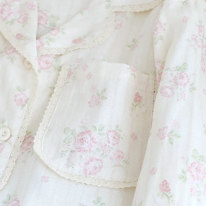 Summer 100% Cotton Women's Pajamas 2026 New Spring Female Sleepwear 2 Piece Set Nightwear Lady Pyjamas Loungewear for women Creative Femininity