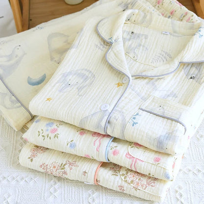 Blue & Pink Floral Pyjama Short Set