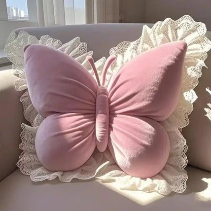 Velvet Butterfly Lace Pillow