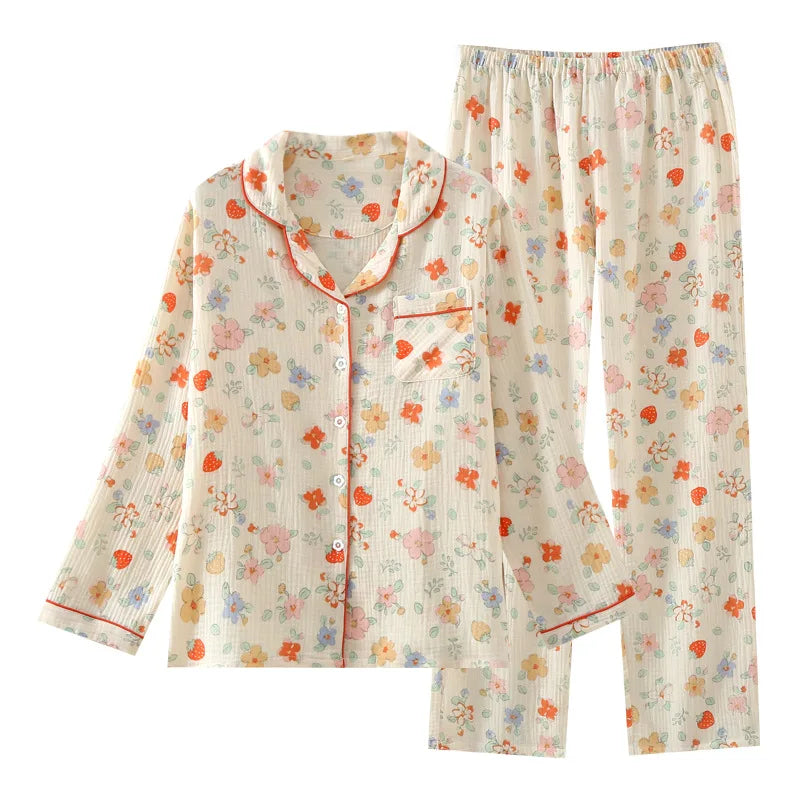 Strawberry & Flower Print Pjs