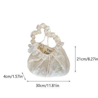Broderie Lace Ruffle Shoulder Bag