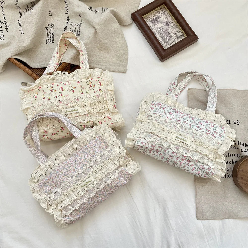 Vintage Lace Ruffle Mini Handbag Creative Femininity