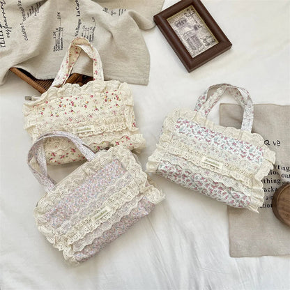 Vintage Lace Ruffle Mini Handbag Creative Femininity