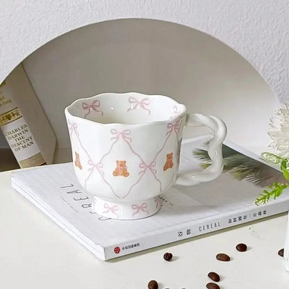 Teddy Bear Ceramic Bow Mug