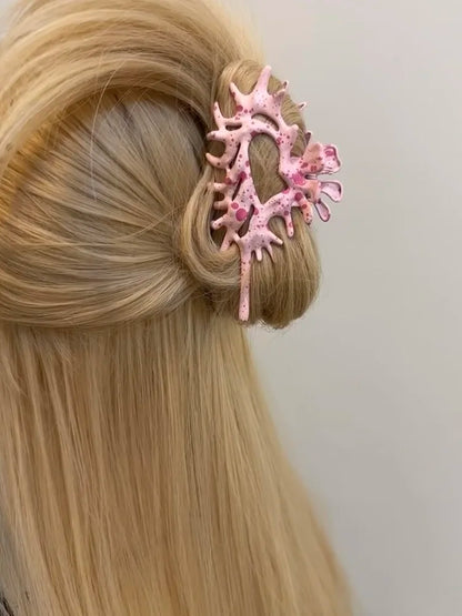 Shell Conch Hair Claw - Pink/White/Blue