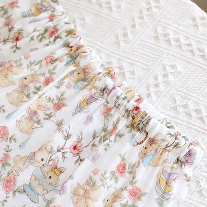 Cotton Floral & Bunny Print Pyjamas Set