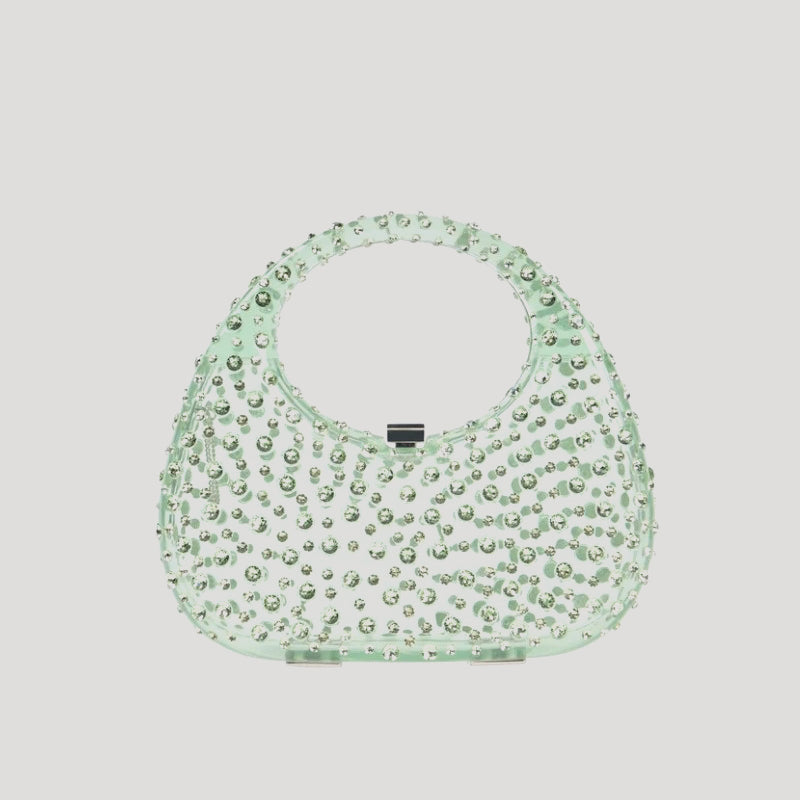 mini acrylic handbag with diamonds 