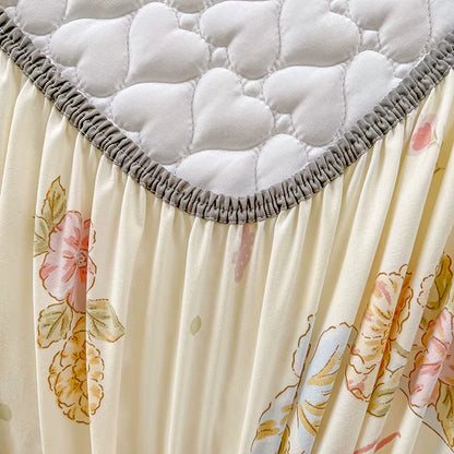 Floral Quilted Ruffle Bedding Set