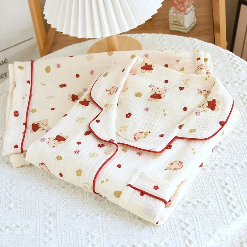 Pastel Bunny & Bow Pyjama Short Set