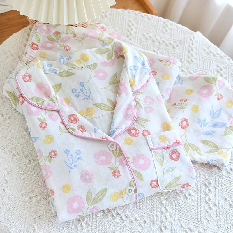 pink floral print women's pjs