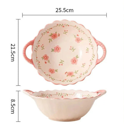 Pink Floral Dinnerware Set Creative Femininity