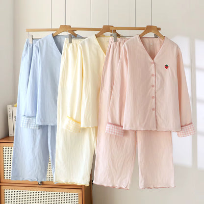 Strawberry Gingham Pyjama Set Creative Femininity