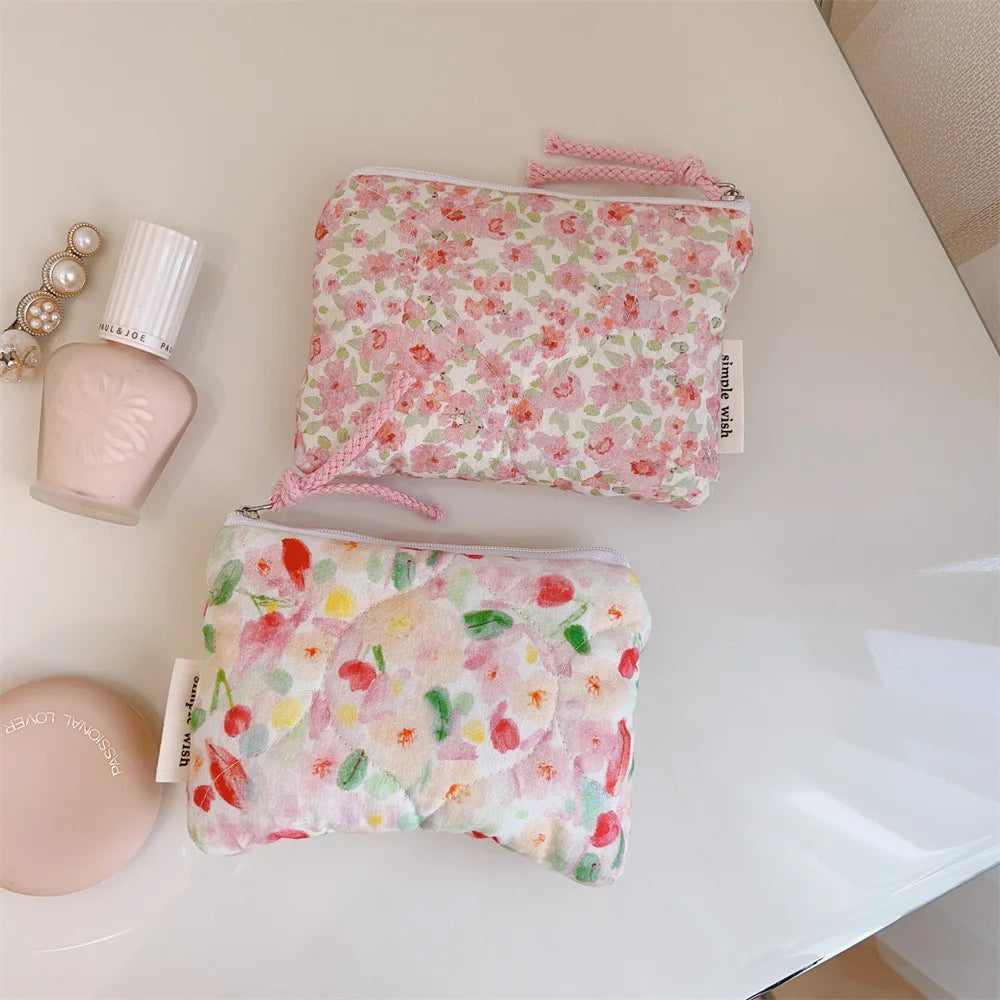 quilted cosmetic travel pouch 