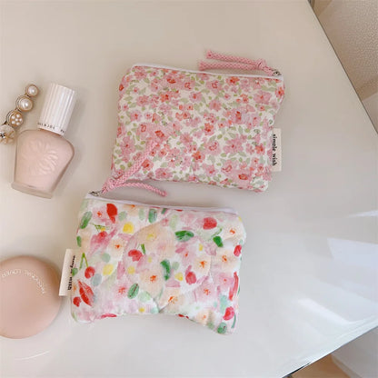 quilted cosmetic travel pouch 