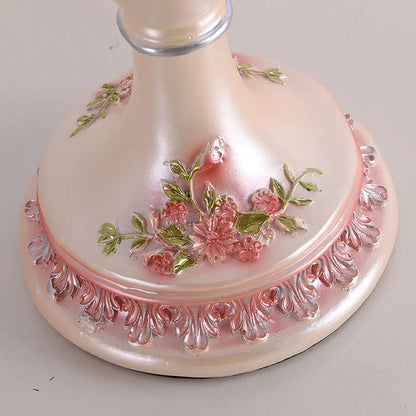 Rococo Pink Floral Tassel Lamp