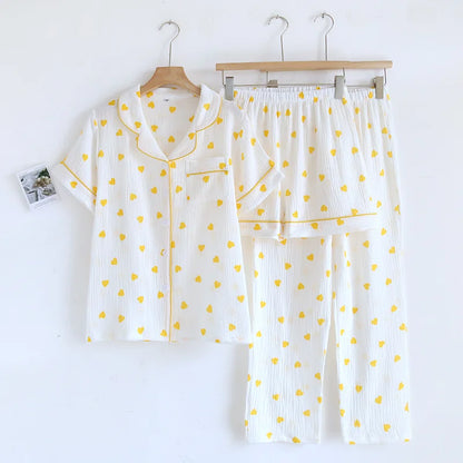 Confetti Heart Pjs With Pink Trim