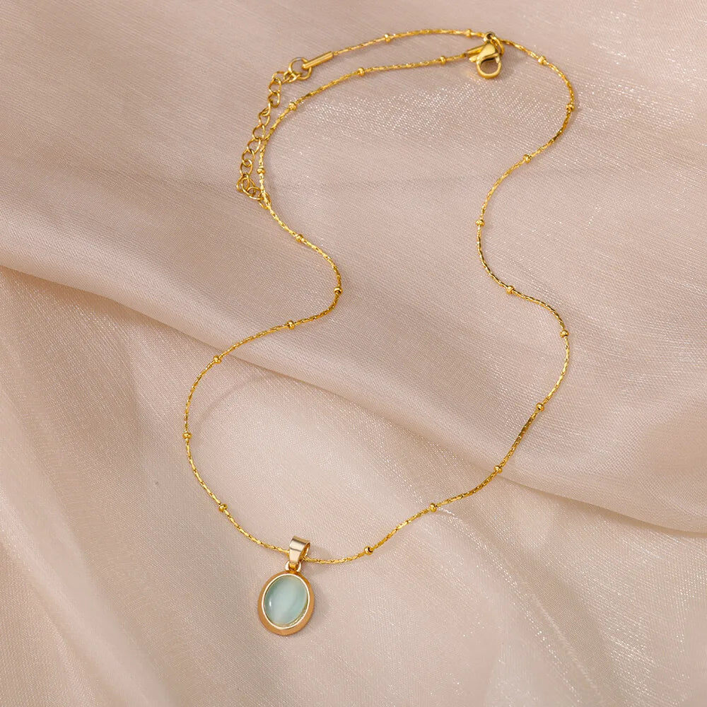 Aqua 18K Gold Pendant Necklace