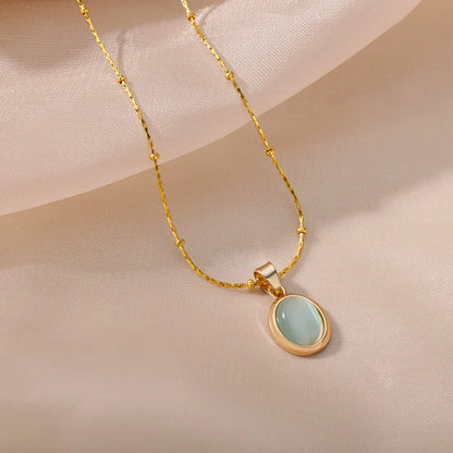 Aqua 18K Gold Pendant Necklace