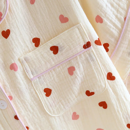 Confetti Heart Pjs With Pink Trim