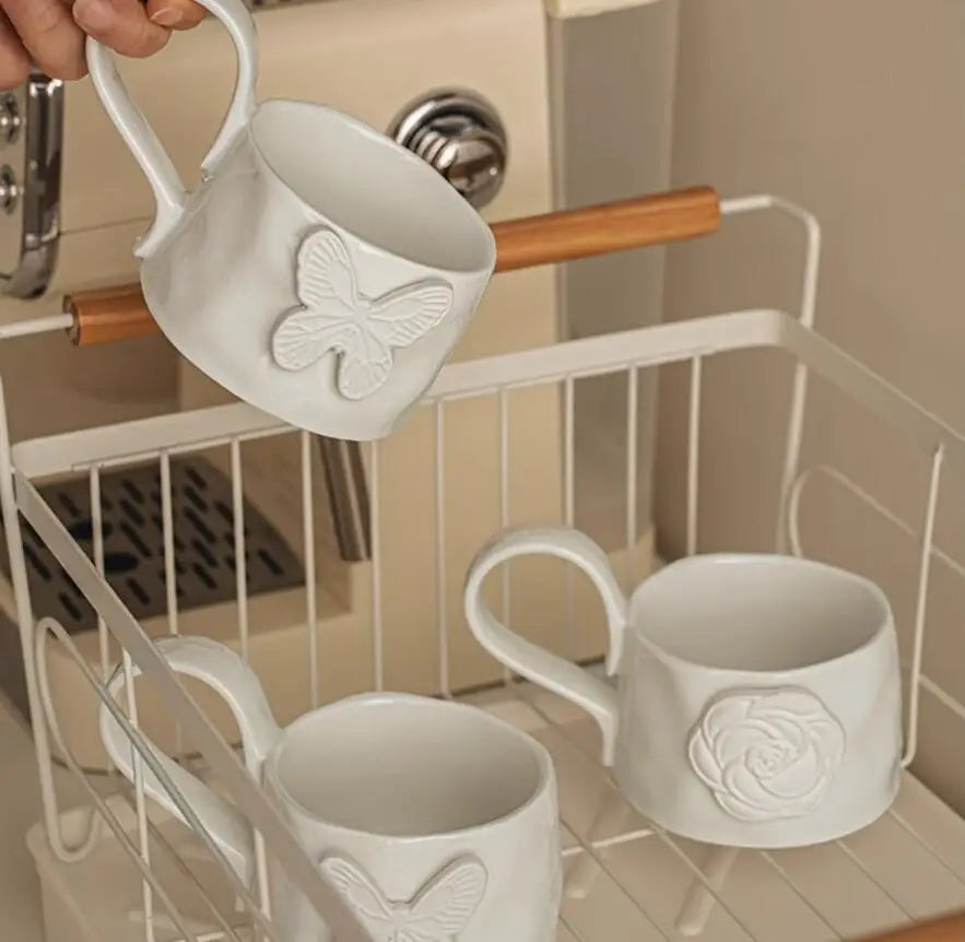 Whimsical Embossed Ceramic Mug