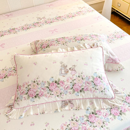 Romantic Floral Ruffle Pillowcases