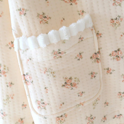Pink & Cream Floral Lace Collar Pyjamas Creative Femininity