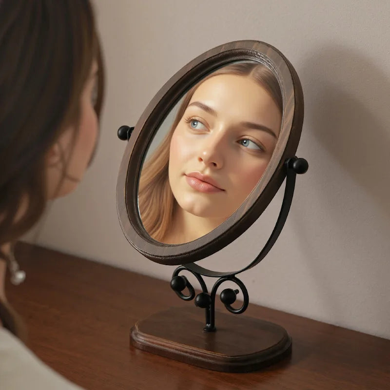 Gold Tuscan Wooden Vanity Mirror Creative Femininity
