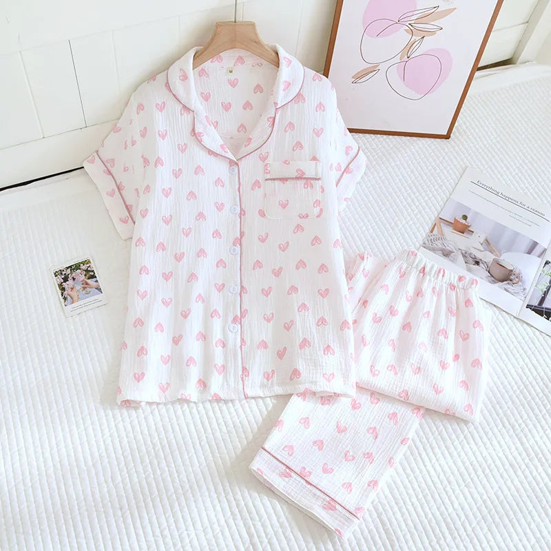Pink Heart 3pc Pyjama Set