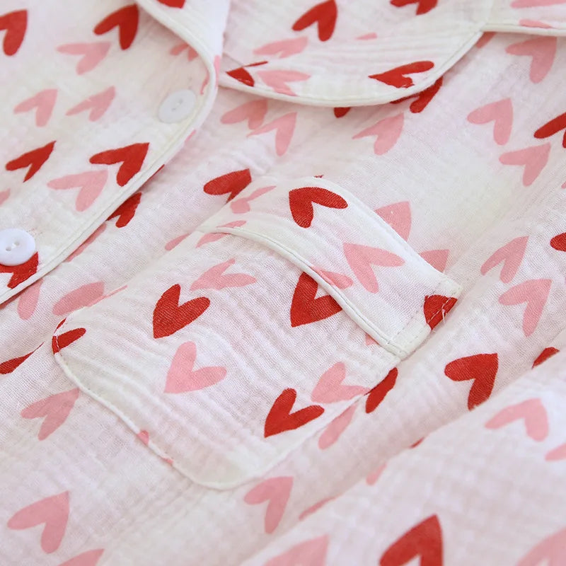 Pink & Red Love Heart Pj Set