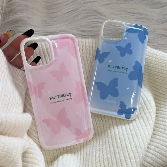 Pink & Blue Butterfly iPhone Case