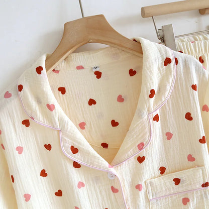 Confetti Heart Pjs With Pink Trim