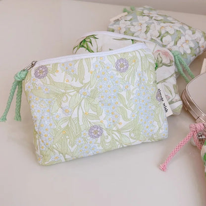 Mini Floral Quilted Cosmetic Bag