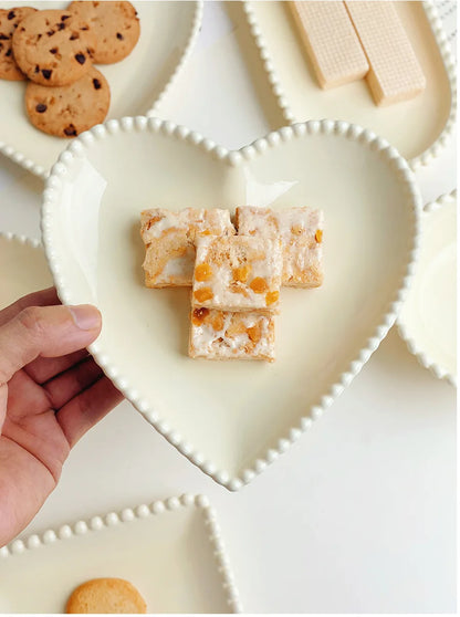 Cream Heart Shape Ceramic Plates