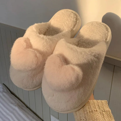Pink Love Heart Slippers