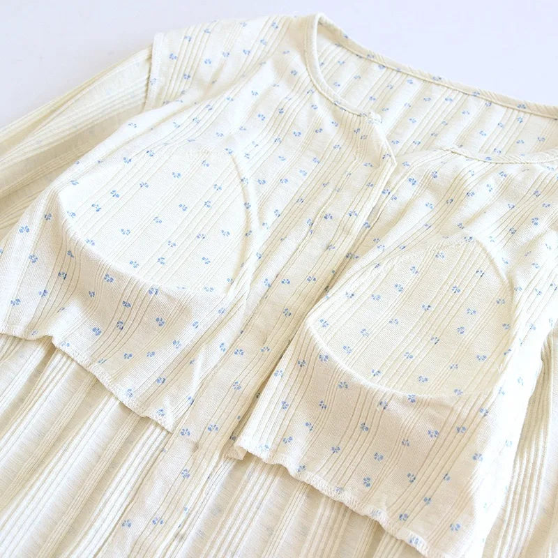 Women Pajamas with padded cups Spring summer Sleepwear Female 2 Piece Set Nightwear floral print Lady Pyjamas Loungewear Creative Femininity