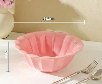 Vintage Pink Scalloped Bowls