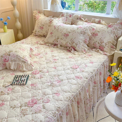 Vintage Floral Frilly Bedskirt