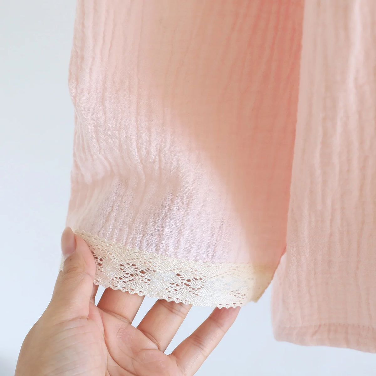 Pink Lace Trim Pj Set Creative Femininity