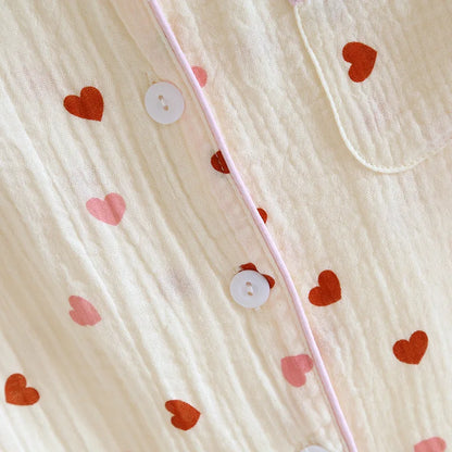 Confetti Heart Pjs With Pink Trim