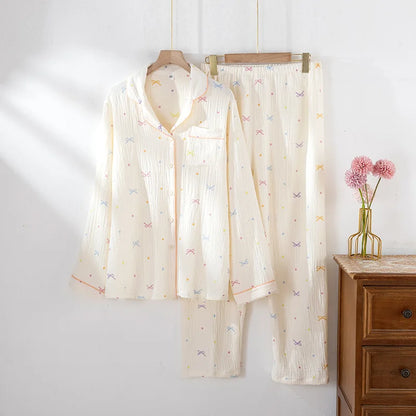 Cotton Crepe Coquette Bow Pjs
