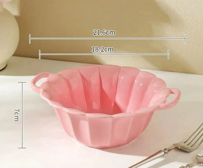 Vintage Pink Scalloped Bowls