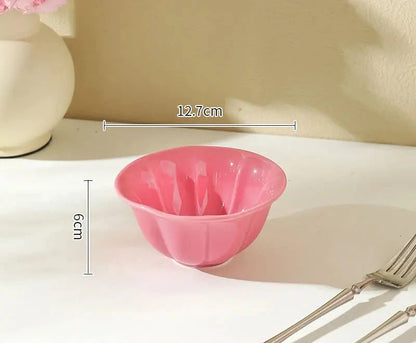 Vintage Pink Scalloped Bowls