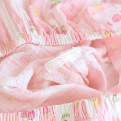 Pink & White Striped Coquette Pjs