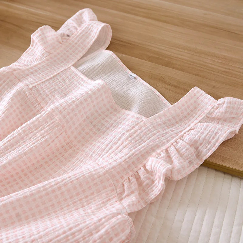 Plaid Short Pj Set - Pink/Green