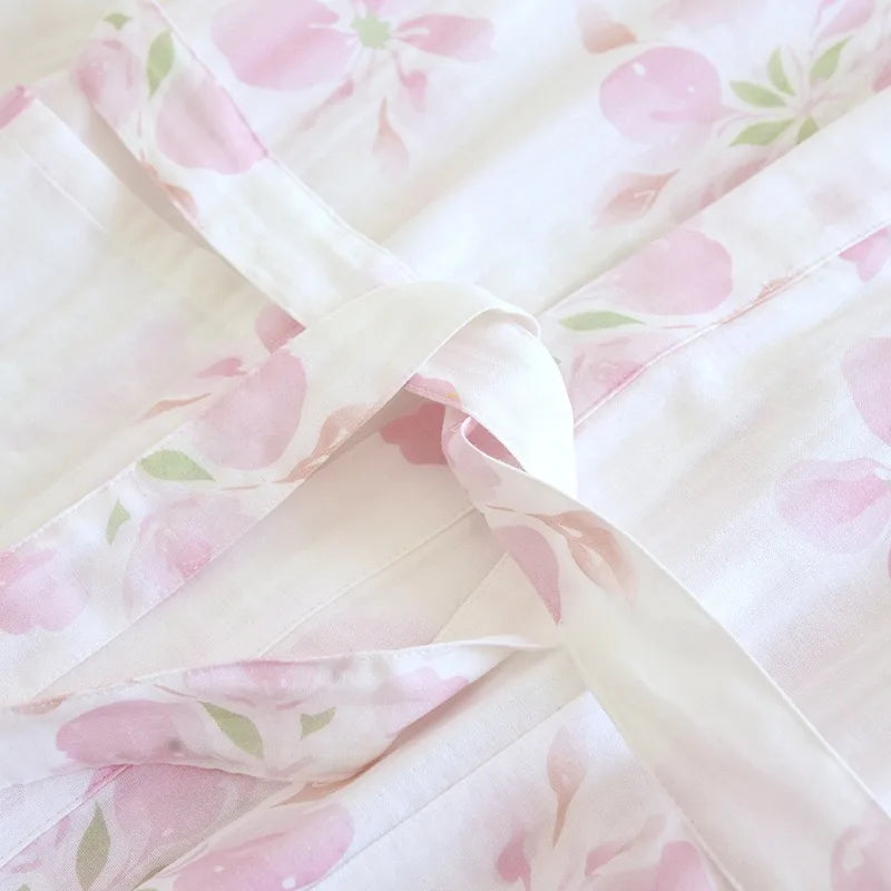 Pink & White Floral Kimono Dressing Gown Creative Femininity